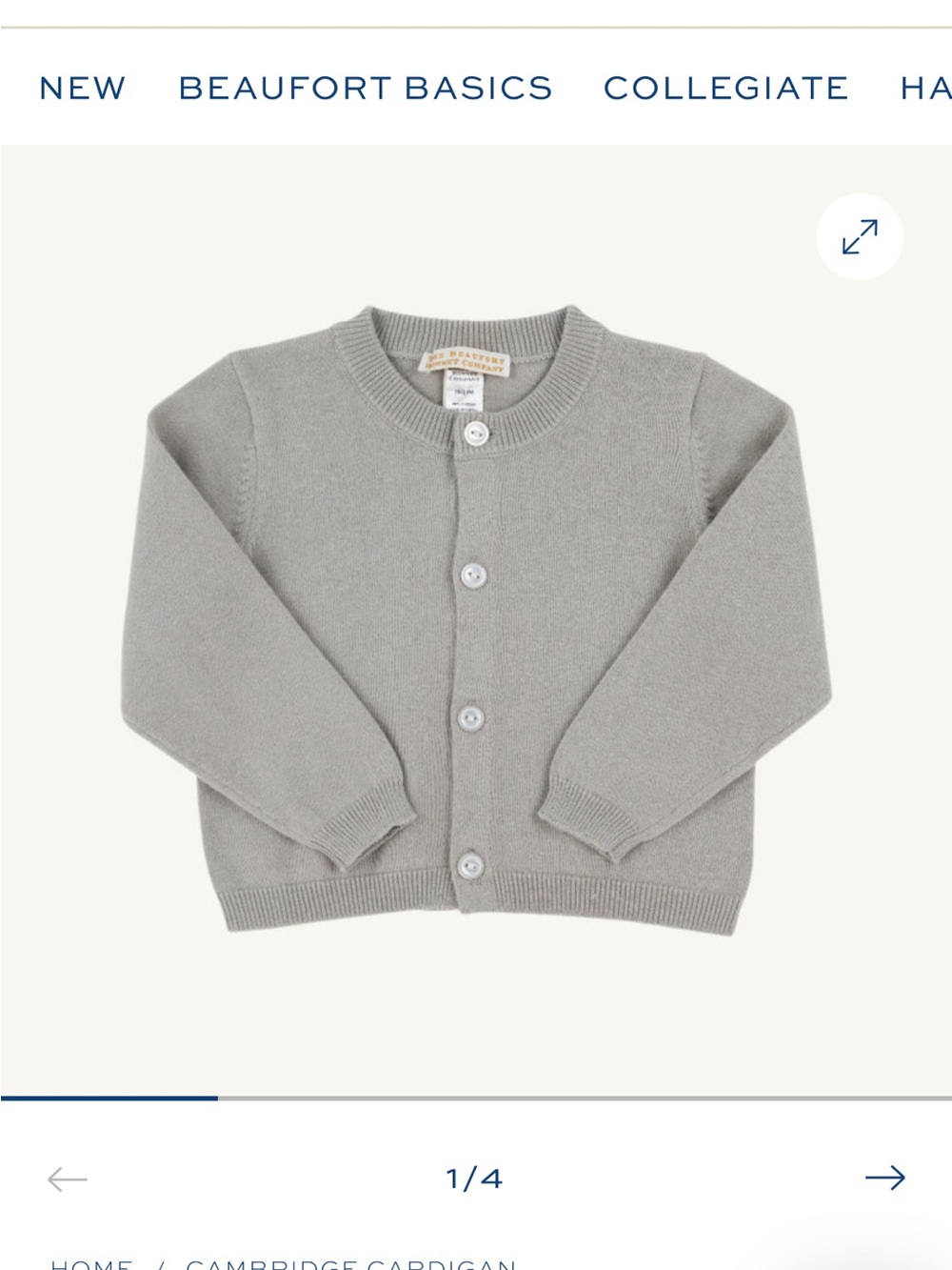 TBBC Cambridge Cardigan: Grantley Gray